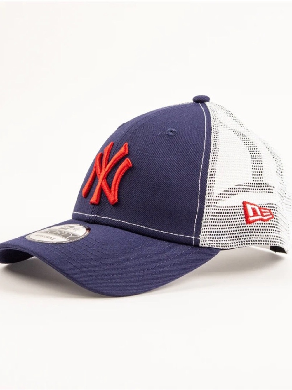 New Era Navy Blue and Red NY Trucker Hat - Picture 2 of 4